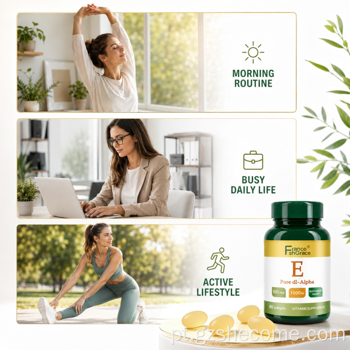 Shecome Vitamina E Softgels apoiam a saúde imunológica